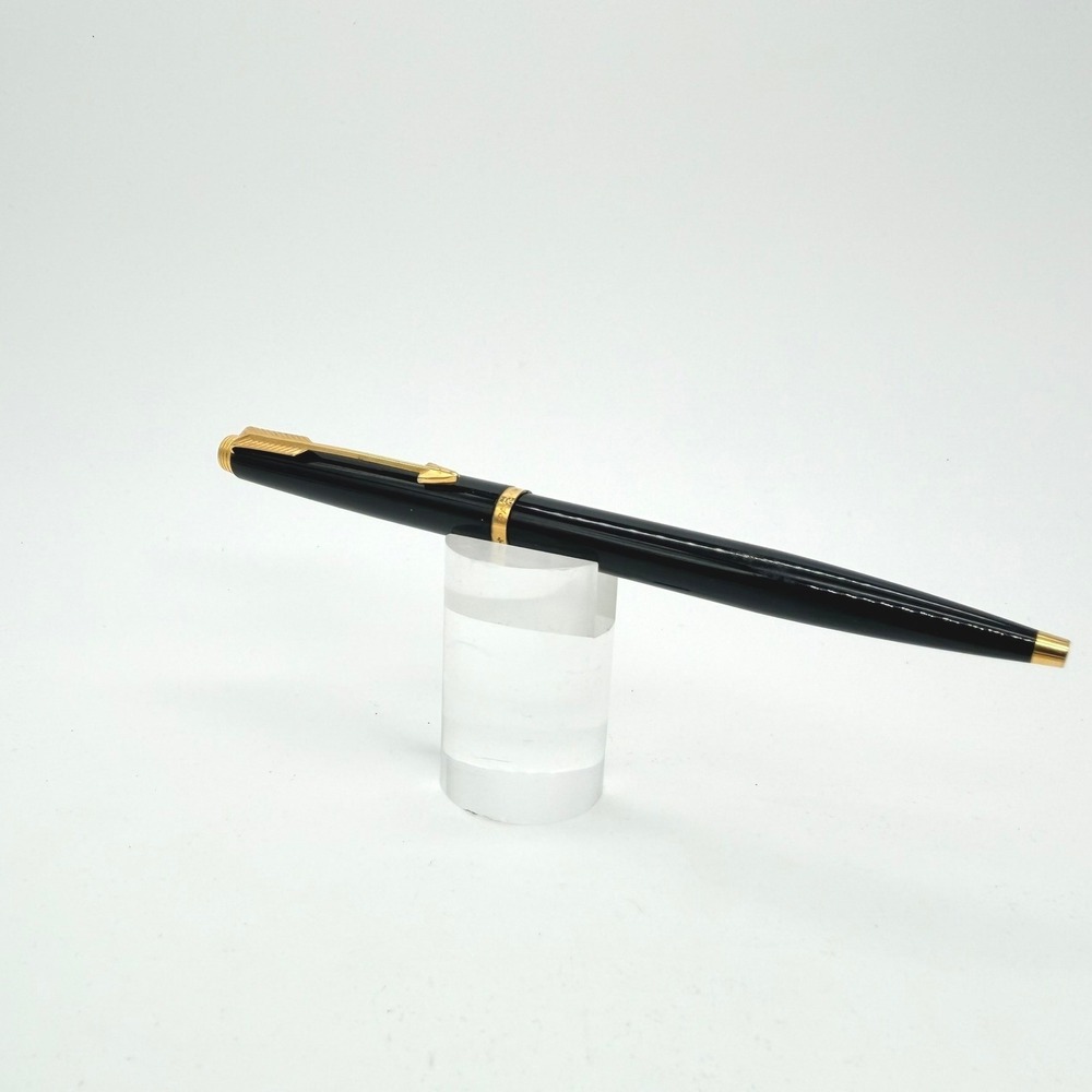 Parker Insignia Ballpoint Pen Slim Black Gold Trim Twist Executive Writing